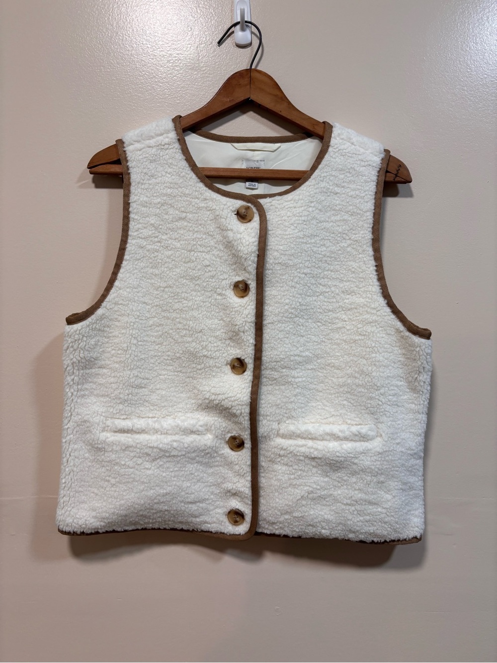 J.Crew Sherpa welt-pocket vest S